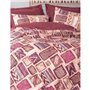 Parure de lit - 1 housse de couette 220 x 240 cm + 2 taies d'oreiller 60 x 60 cm - 100% coton ranforcé - Rouge