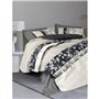 Parure de lit - 1 housse de couette 220 x 240 cm + 2 taies d'oreiller 60 x 60 cm - 100% coton ranforcé - Anthracite