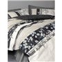 Parure de lit - 1 housse de couette 220 x 240 cm + 2 taies d'oreiller 60 x 60 cm - 100% coton ranforcé - Anthracite