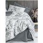 Parure de lit - 1 housse de couette 220 x 240 cm + 2 taies d'oreiller 60 x 60 cm - Satiné 100% coton - Gris