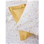 Parure de lit - 1 housse de couette 220 x 240 cm + 2 taies d'oreiller 60 x 60 cm - 100% coton ranforcé - Moutarde