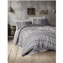 Parure de lit - 1 housse de couette 220 x 240 cm + 2 taies d'oreiller 60 x 60 cm - 100% coton ranforcé - Vison