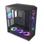 NZXT H9 Flow RGB+ (2025) – Grand boîtier PC ATX Mid-Tower à Double Chambre pour Flux d'air – Comprend 7 Ventilateurs RGB (6 x 14