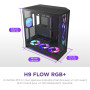 NZXT H9 Flow RGB+ (2025) – Grand boîtier PC ATX Mid-Tower à Double Chambre pour Flux d'air – Comprend 7 Ventilateurs RGB (6 x 14
