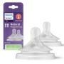 Philips Avent Lot de 2 tétines pour biberon à Réponse Naturelle 0% BPA, Débit 6 liquides épaissis pour Bébé de 6 mois + (modèle 