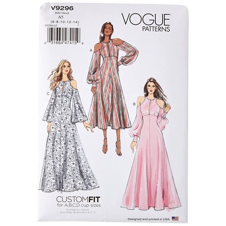Vogue Patterns 9296 A5 Robe pour Femme