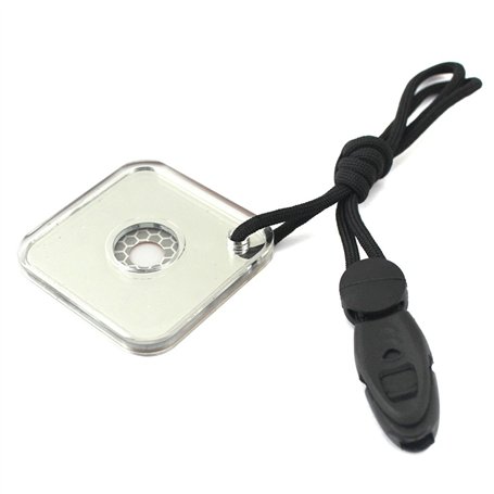 Miroir de signal de survie avec sifflet d'urgence et corde