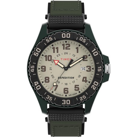 Timex Expedition Montre pour Homme 42 mm - Bracelet en Tissu Vert