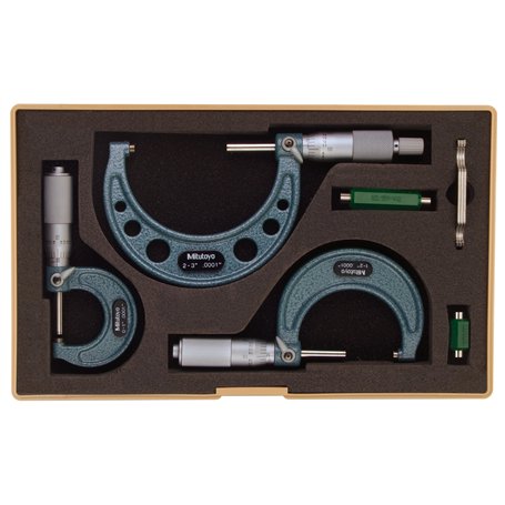 Mitutoyo 103-922 Lot de 3 micromètres extérieurs avec Normes