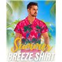 Chemise hawaienne homme à manches courtes avec boutons - Chemise homme tropicales pour hommes avec perroquets et palmiers - Chem