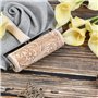 FOCCTS Embossed Rolling Pins, Rouleau à pâtisserie à gravure 3D, Rouleau à pâtisserie en bois sûr naturel avec motif classique