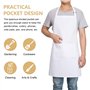 Tablier de Cuisine Toque de Chef, Blanc Tablier Réglable et Chapeau, Blanc Tablier Cuisine Homme Tablier Barbecue avec Deux Poch