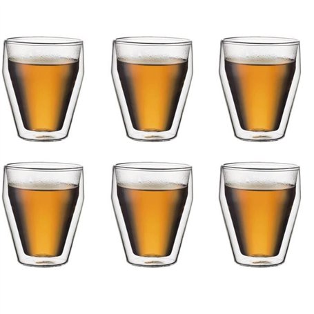 Set 6 verres thermo - BODUM - Titlis - Double paroi - 0.25 l - Transparent