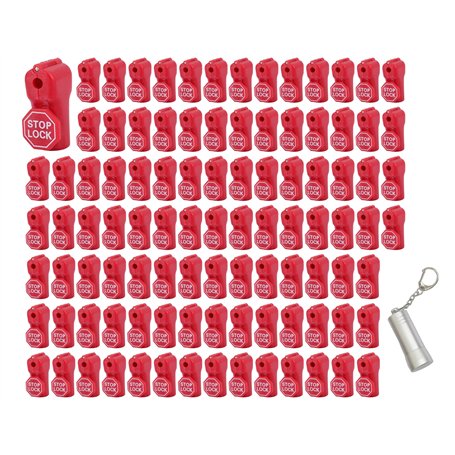 Young Wolf Lot de 100 verrous antivol en plastique rouge 6 mm de diamètre(with Unlock Key)