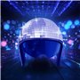 Casquette De Casque Disco en verre miroir argenté pailleté pou