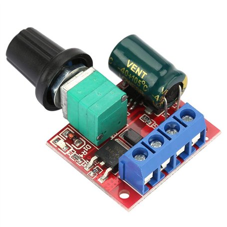 Contrôleur PWM Moteur DC 5V-28V 5A - Régulateur de Vitesse avec Potentiomètre - Pour Moteurs 12V/24V (Voiture Miniature/Robotiqu