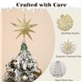 Lewondr Etoile Sapin de Noel Treetop, Cimier Sapin Étoile Treetop Scintillant en Métal, Étoile à 5 Pointes Decoration avec Guirl