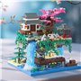 Piscine de Fleurs de pêcher Construction Maquette Set, 3320 Pièces Mini Chinoise Blocs Jeu de maquettes, MOC Modulaire Maison Ar