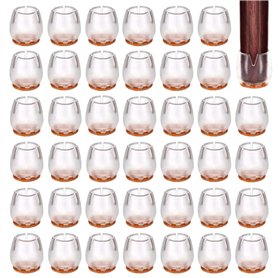 48 Pièces Chaise Casquettes 12mm-17mm Protection Pied de Patin Chaise Silicone Protection Plaquettes de Pieds de Meubles Chaise