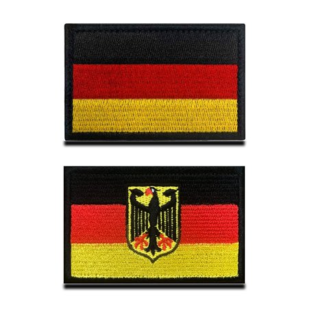 2 pièces Drapeau Allemagne national et drapeau à l'aigle Tactique Militaire Emblème National Applique Fermeture Crochet et Boucl