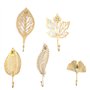 CENPEK Lot 7 Crochets Créatifs Forme Feuille Nordique - Décoration Murale en Fonte Style Rétro - Pour Accrocher Des Clés, Chapea