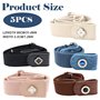5 Pièces Ceinture Femme Homme Ceinture sans Boucle Élastique Invisible Ceinture pour Jeans Pantalon Robe Ceinture Réglable Dégag