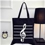 Sacs D'éPicerie RéUtilisables à Motif de Musique, Sac en Toile pour Note de Musique, Sac en Toile Noire, Sac à Musique, Sac à Ba