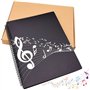 Dossier de Musique Chemise de Partitions Dossier de rangement pour partitions de musique Format A4 40 pochettes G Clef Sac de ra