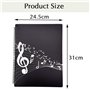 Dossier de Musique Chemise de Partitions Dossier de rangement pour partitions de musique Format A4 40 pochettes G Clef Sac de ra