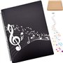 Dossier de Musique Chemise de Partitions Dossier de rangement pour partitions de musique Format A4 40 pochettes G Clef Sac de ra