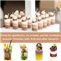 KAHEIGN 100 Pièces Mini Verrines à Dessert Coudées, 75ml Gobelets à Dessert Ronds En Plastique Coupe Apéritif Parfait Clair Bol