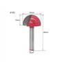 DingGreat 4 Pcs 6mm Tige Routeur Core Box Bits CNC Fraise à Rainure Ronde Outils à Bois 16mm/22mm/25mm/32mm