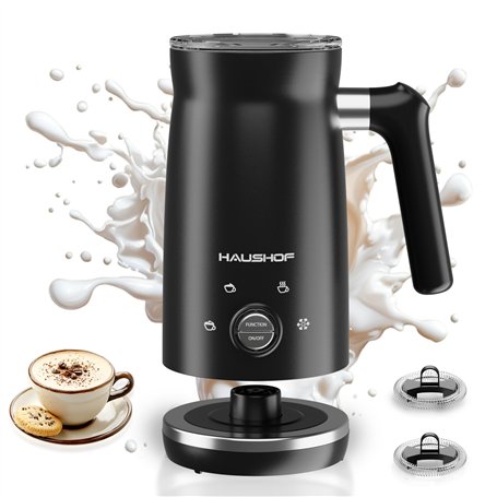 HAUSHOF Mousseur à Lait Électrique 4 en 1 à Double Interrupteur