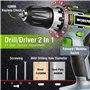 Perceuse Visseuse sans Fil à Double Vitesse avec 18+1 Couple