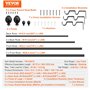 VEVOR Tringle à Rideau Double Barre à Rideau Extensible 92-183 cm avec Embouts Ronds Robuste en Fer Charge 13,6 kg pour Accroche