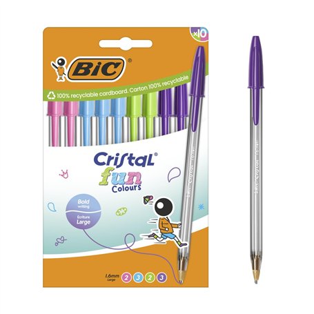 BIC Cristal Fun Colours Stylos-bille Pointe Large (1