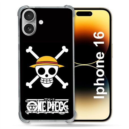Cokitec Coque Renforcée pour Apple Iphone 16 Plus Manga One Piece Tete de Mort