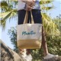 Sac La Directrice Chouette grain | Cabas de Plage Courses Coton et Toile de Jute Idée Cadeau Femme
