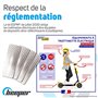 BEEPER - Stickers reflechissants pour Trottinette Electrique ME136 (Lot de 4 Stickers)