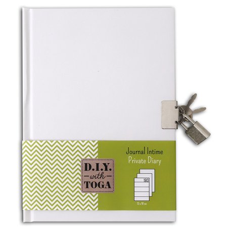 DRAEGER PARIS 1886 Toga by Journal Intime DIY à Décorer - 180 Pages Lignées + Protège-Carnet + Cadenas avec 2 Clés - Idéal Do It