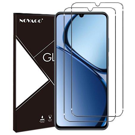 NOVAGO Compatible avec realme C61 4G/realme C63 4G -Pack de 2 Films Protection écran en Verre trempé Solide 9H (Transparent)