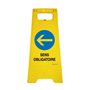 AUA SIGNALETIQUE - Chevalet signalisation Sens obligatoire Gauche - Poids 1KG en Plastique Jaune