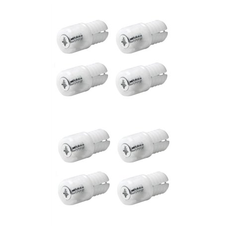 cyclingcolors 8x Vis de fixation pour façade de tiroir goupille à expansion en plastique blanc Ferrure Assemblage Meuble Pince M