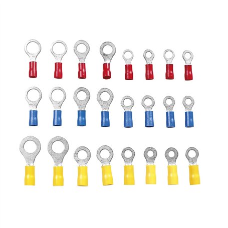 OROK - Coffret de 24 cosses électriques pour Voiture - Lot de 24 cosses à œillet - 4 à 8mm - Rouge