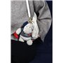 DOUDOU ET COMPAGNIE - Porte-Clés Peluche Hippopotame Marinière -14 Cm - Collection Amour de Paris - Acessoire Peluche avec Béret