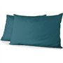 Lot de 2 taies d'oreiller - HOME LINGE PASSION - HP72087 - Microfibre 82 g - 50 x 70 cm - Bleu canard