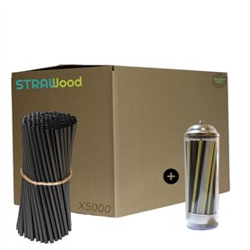 5000 Pailles STRAWOOD Blanc 7x21 de Lignine et Fibre de Bois totalement naturelle