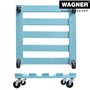 WAGNER Support à roulettes pour pot de fleur AQUA SPLASH 38 x 38 x 9,5 cm I intérieur + extérieur I Roule pot en bois massif cer