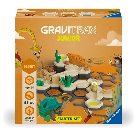 Ravensburger - GraviTrax Junior - Starter Set My Desert 58 pièces - Circuit de Billes - Jeu de Construction créatif - Dès 3 Ans