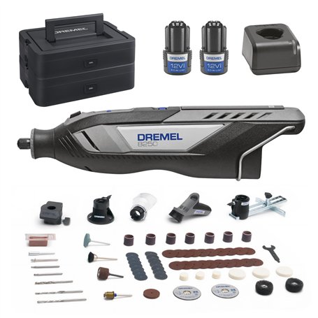Dremel 8250 Outil rotatif sans fil 12 V 5 000-30 000 tr/min Kit d'outils multifonctions sans balais avec boîte Dremel